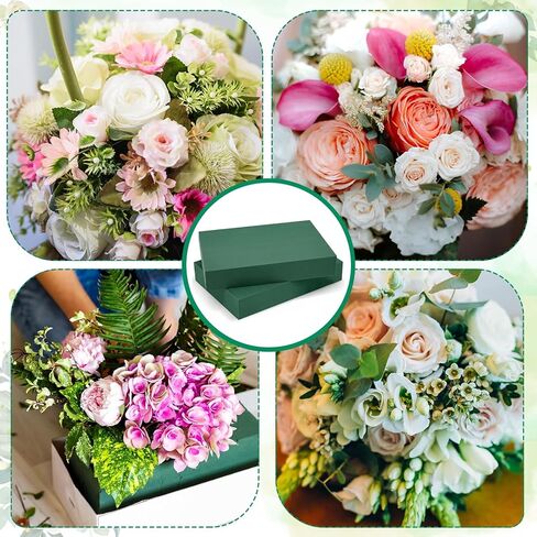 Innconee 2 Pcs 15.8"L x 11.8"W x 2.4"H Large Floral Foam Blocks for Fresh and Artificial Flower Arrangement Wet and Dry Green Floral Foam Florist Bricks for Wedding, Birthday, Crafts and Garden in Kuwait
