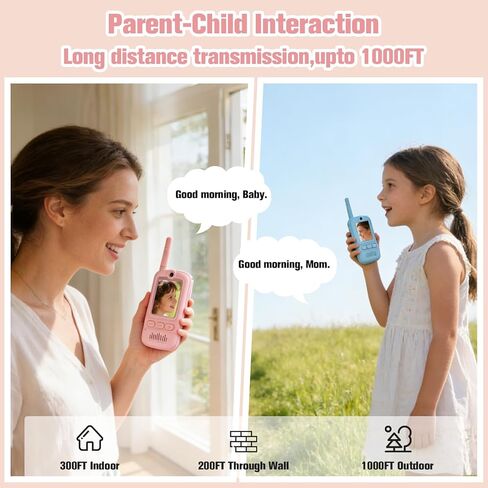 Video Walkie Talkies for Kids,Rechargeable Kids Toys 2 Pack,Long Range Radio Walkie Talkies,3-12 Boys and Girls Indoor, Outdoor, Camping, Adventure Fun Toys in Kuwait
