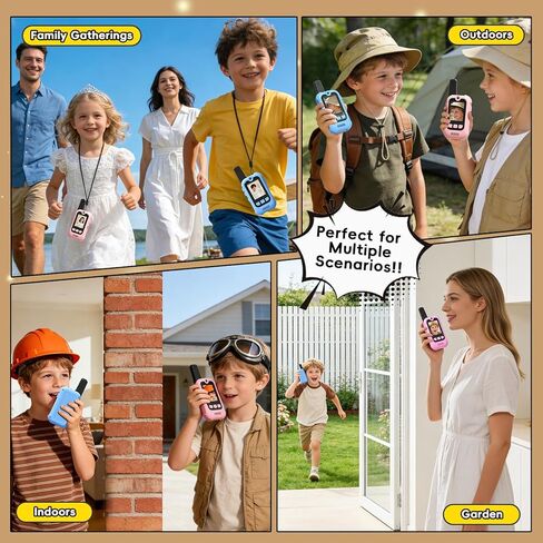 Video Walkie Talkies for Kids, 2 Pack Long Range Walkie Talkies with Screen & Voice Changer, Outdoor Toys for Boys Girls Ages 3-12, Family Games Birthday Gifts for Kids (Blue+Pink) in Kuwait