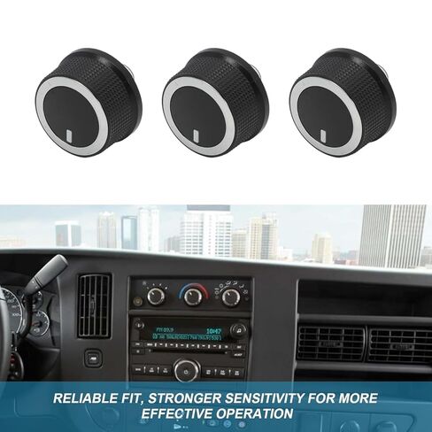 3 قطع 84141127 مقبض درجة حرارة تيار متردد متوافق مع Chevy Express 1500 2500 3500 (2008-2021) متوافق مع GMC Savana 1500 2500 3500 (2008-2017) مقبض التحكم في درجة الحرارة AC in Kuwait