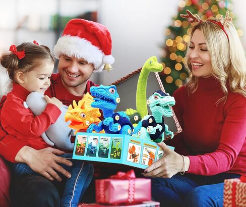 Dinosaur Toys for Kids, 4 Pack Take Apart Dinosaur Toys with Electric Drill for 3 4 5 6 7 8Year Old Boys and Girls, STEM Construction Building Play Toy for Christmas Birthday Gifts in Kuwait