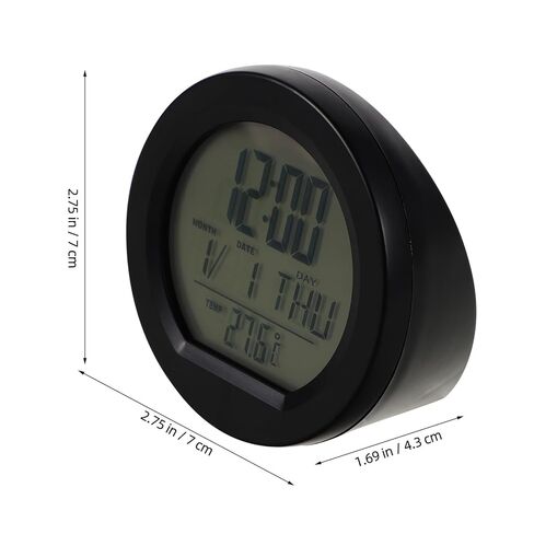 Operitacx Solar Powered Car Digital Clock with Blue Backlight, Real-time Temperature and Date Display, Vehicle Dashboard Thermometer for Outdoor and Automotive Use in Kuwait
