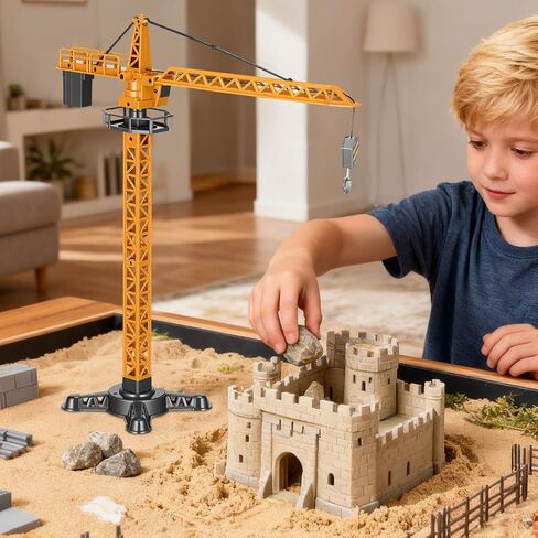 شاحنة رافعة Toyvian 1:16 Diecast، نموذج رافعة برجية للرفع اليدوي، مجموعة لعب مركبات البناء للأولاد لموقع البناء للعب التظاهري والتعلم المبكر in Kuwait