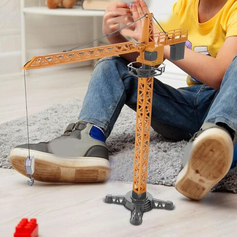 شاحنة رافعة Toyvian 1:16 Diecast، نموذج رافعة برجية للرفع اليدوي، مجموعة لعب مركبات البناء للأولاد لموقع البناء للعب التظاهري والتعلم المبكر in Kuwait