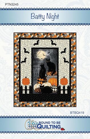 Batty Night Quilt Pattern, by Bound To Be Quilting, Panel Friendly, 58 by 68 inch Finished Size in Kuwait