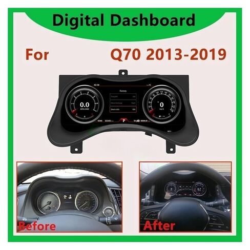 لوحة القيادة الرقمية LCD لوحة العدادات عداد السرعة الديك متوافق مع إنفينيتي Q70 2013-2019 سيارة LCD الرقمية العنقودية in Kuwait