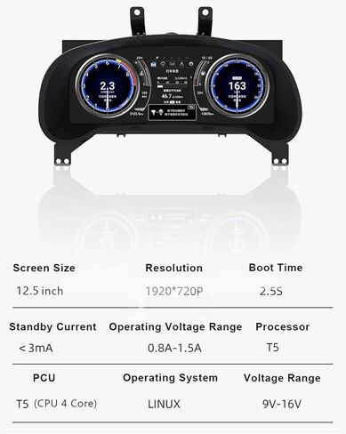 Car Virtual Cockpit Panel Digital Cluster Instrument LCD Dashboard Panel Compatible For Lexus RX RX300 RX330 RX350 RX400 RX450h 2016-2021 in Kuwait