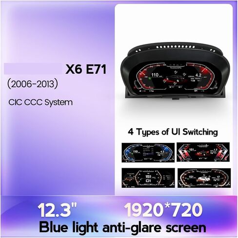 مجموعات قياس السيارة لوحات السيارات ترقية نظام لينكس متوافق مع BMW X6 Bmw E71 2006-2013 CIC سيارة LCD لوحة عرض لوحة القيادة الرقمية in Kuwait