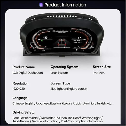 مجموعات قياس السيارة لوحات السيارات ترقية نظام لينكس متوافق مع BMW X6 Bmw E71 2006-2013 CIC سيارة LCD لوحة عرض لوحة القيادة الرقمية in Kuwait