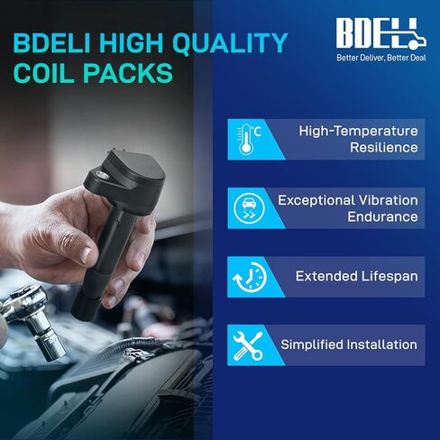 BDELI UF603 Ignition Coil & 97390 Double Iridium Spark Plug For HONDA 2008-2017 Accord Crosstour Odyssey, Acura 2009-2014 RI TI TSX TSX Replaces# 5C1681 52-2036 IC693 C1624 in Kuwait