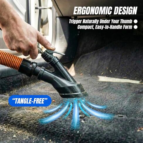 Air Vacuum Attachment with Crevice Tool for Tornador Mini Z-007-2-in-1 Blow & Vacuum for Interior Detailing - Fits 1 1/4" Vacuum Hose in Kuwait