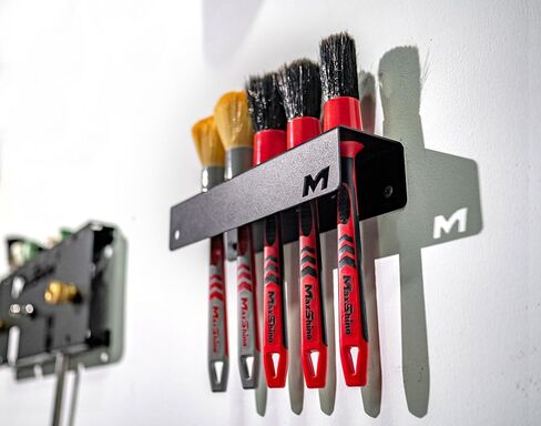 Maxshine Universal Brush Holder (Mini) – Wall-Mount Organizer Holds 5 Detailing Brushes – Black Powder-Coated Metal Rack for Garage, Auto Detailing Shop & Car Care Storage in Kuwait
