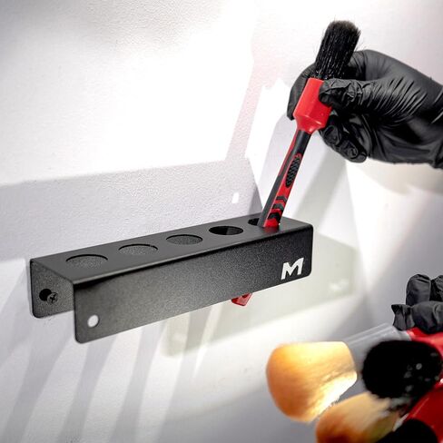 Maxshine Universal Brush Holder (Mini) – Wall-Mount Organizer Holds 5 Detailing Brushes – Black Powder-Coated Metal Rack for Garage, Auto Detailing Shop & Car Care Storage in Kuwait