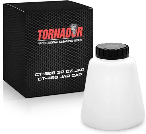 Tornador CT-800 32 oz. Plastic Replacement Jar with CT-400 Lid | Translucent White Reservoir | Fits Classic, Black, and Foam Gun | Secure Storage and Cleaning Tool Accessory in Kuwait