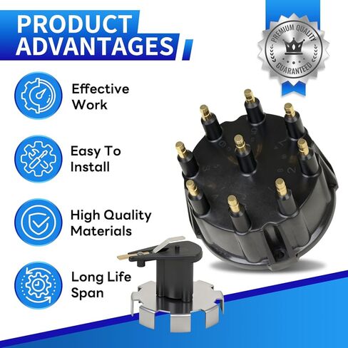 805759Q3 Upgraded Distributor Cap and Rotor Compatible with Mercruiser GM V8 Engines (Thunderbolt IV/V HEI Ignition) - Replaces 187523, 805759Q3, 805759T3 in Kuwait