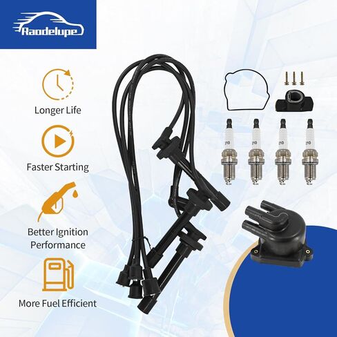 مجموعة الإشعال BKR6E-11 غطاء الموزع الدوار شمعات الإشعال مجموعة الكابلات مناسبة لشاحنة Honda Acty HA1 HA2 HA3 HA4 RC-HE60 30102-PZ3-J02 30103-P1A-004 in Kuwait