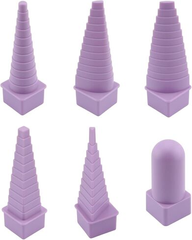 BLLNDX 6PCS Plastic Wire Winding Mandrel Set 6 Styles Purple Jewelry Wrapping and Bending Tool Hollow Spool Wire Winder for Jewelry Jump Ring Making Rope Braiding Earring DIY in Kuwait