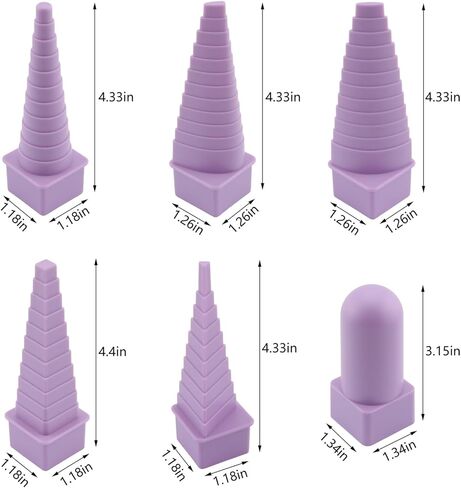 BLLNDX 6PCS Plastic Wire Winding Mandrel Set 6 Styles Purple Jewelry Wrapping and Bending Tool Hollow Spool Wire Winder for Jewelry Jump Ring Making Rope Braiding Earring DIY in Kuwait