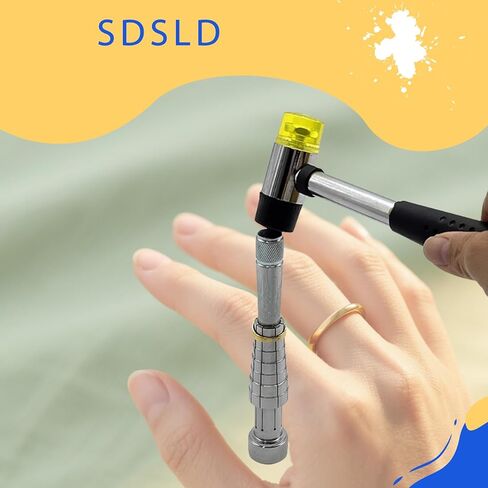 حلقة نقالة مع مطرقة مجوهرات على الوجهين من المطاط والبلاستيك، أداة تمديد حلقة مطرقة للأصابع، مقاسات حلقات الزفاف للمجوهرات المحترفين، المنزل in Kuwait