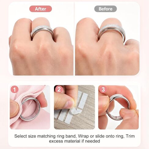 100PCS Ring Sizers for Loose Rings & Ring Size Adjuster, Invisible Ring Spacer for Loose Rings, Silicone Ring Sizers/Ring Guard Tightener for Women & Men Rings, Ring Resizer Silicone Ring Adjuster in Kuwait