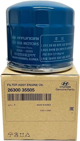 Genuine OEM For Hyundai/Kia Oil Filter 26300-35504 and Plug Gasket 21513-23001 in Kuwait