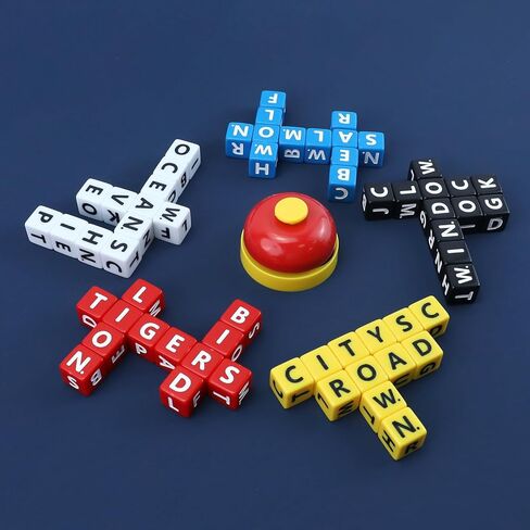 60PCS The Crossword Dice Game Set, Word Game Dice Crossword Creative Game for Family Games, 1-5 Player Word Spelling Dice Games Letter Dice Games for Travel, Camping, and Family Night in Kuwait