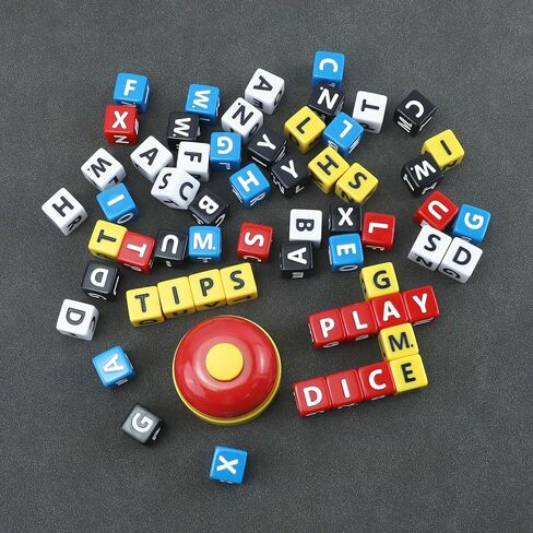 60PCS The Crossword Dice Game Set, Word Game Dice Crossword Creative Game for Family Games, 1-5 Player Word Spelling Dice Games Letter Dice Games for Travel, Camping, and Family Night in Kuwait