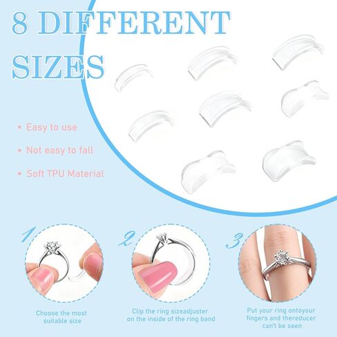 Ring Sizer Measuring Tool, 17 Pack Ring Sizers for Loose Rings, Ring Gauges with Finger Sizer Mandrel Ring Sizing Kit Spacers & Adjuster for Women Mens Rings Jewelry Measuring Repairing in Kuwait
