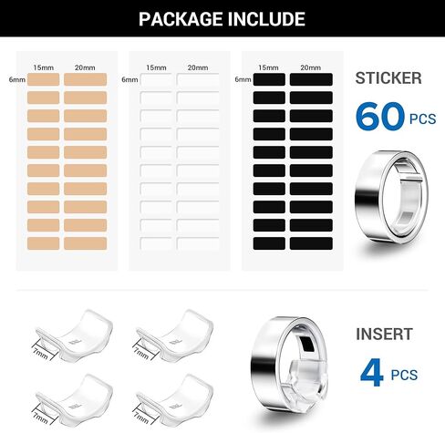 Oura Ring Gen 4 Gen 3 Size Adjuster, 2-in-1 Invisible Smart Ring Resizer Sticker Insert, Loose Ring Tightener Guard Sizing Kit, 64PCS in Kuwait