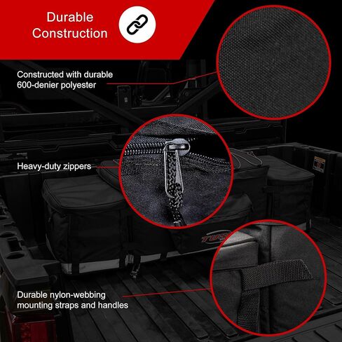 Tusk Modular UTV Storage Pack Cargo Bag Soft Box 3 Piece Set Side Boxes Are Insulated Coolers Black Fits In The Bed of Most UTV SXS Compatible with Can-Am Honda Kawasaki Kymco Polaris Yamaha in Kuwait