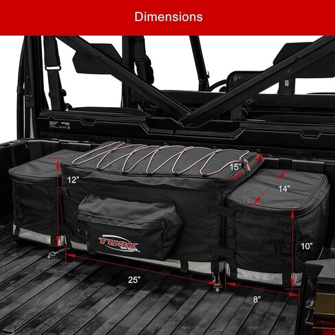 Tusk Modular UTV Storage Pack Cargo Bag Soft Box 3 Piece Set Side Boxes Are Insulated Coolers Black Fits In The Bed of Most UTV SXS Compatible with Can-Am Honda Kawasaki Kymco Polaris Yamaha in Kuwait
