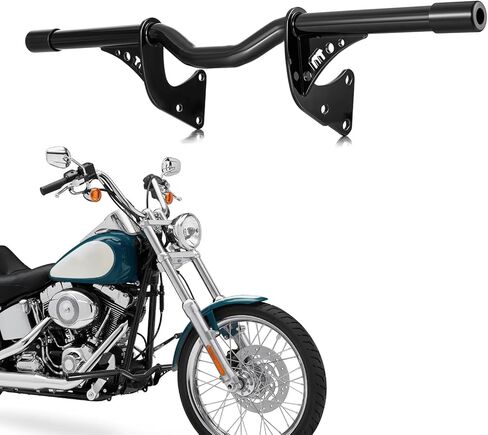 Mofun Front Highway Engine Guard متوافق مع Harley Softail Rocker Breakout FX Model، شريط مسطح مناسب للتراث سليم فات بوي FL موديل 2000-2017، غير مناسب لعناصر التحكم الأمامية، أسود لامع in Kuwait