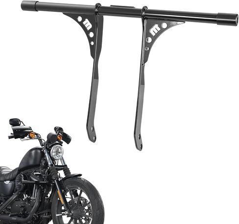 Mofun Crash Bar Front Engine Guard Flat-Out Bar Compatible with Harley Sportster 1200 883 with Forward or Mid Control 2004-2022, Gloss Black in Kuwait