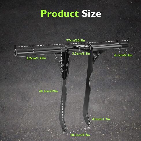 Mofun Crash Bar Front Engine Guard Flat-Out Bar Compatible with Harley Sportster 1200 883 with Forward or Mid Control 2004-2022, Gloss Black in Kuwait