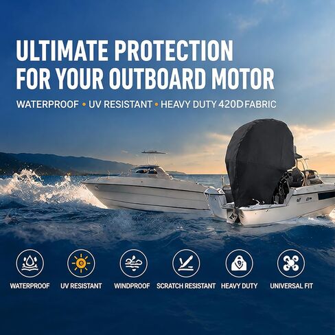 Marine Outboard Engine Cover for Mercury Marine | 250 FourStroke | 2015–2026 | 250HP, Water Resistant Boat Motor Cover for Outboard Engines, Boat Engine Protector for Outdoor Storage in Kuwait
