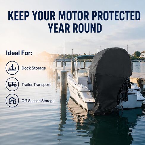 Marine Outboard Engine Cover for Mercury Marine | 250 FourStroke | 2015–2026 | 250HP, Water Resistant Boat Motor Cover for Outboard Engines, Boat Engine Protector for Outdoor Storage in Kuwait