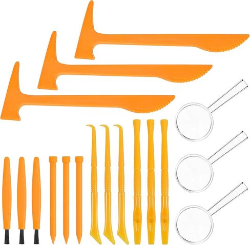 3sets Plastic Dig Tool Set: Archaeological Excavation Tool Kit Dino Dig Kit with Mini Hammer Chisel Brush Scraper for Gems in Kuwait