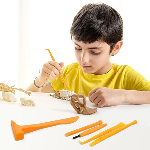 3sets Plastic Dig Tool Set: Archaeological Excavation Tool Kit Dino Dig Kit with Mini Hammer Chisel Brush Scraper for Gems in Kuwait