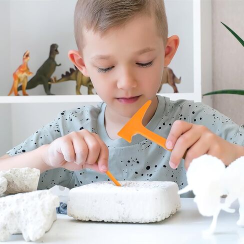 3sets Plastic Dig Tool Set: Archaeological Excavation Tool Kit Dino Dig Kit with Mini Hammer Chisel Brush Scraper for Gems in Kuwait