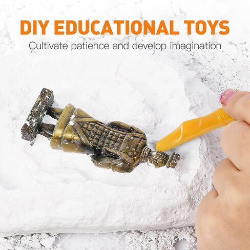3sets Plastic Dig Tool Set: Archaeological Excavation Tool Kit Dino Dig Kit with Mini Hammer Chisel Brush Scraper for Gems in Kuwait