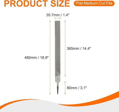 HARFINGTON Flat Medium Cut File 16" Double Cut Teeth High Carbon Steel Hand Rasp File without Handle for Metal Wood Deburring Removing in Kuwait