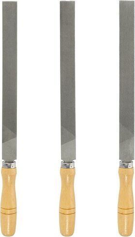 HARFINGTON 3pcs Flat Cut File 10" Double Cut Teeth High Carbon Steel Hand Rasp File with Wood Handle for Metal Wood Deburring Removing in Kuwait