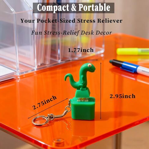 Lizard Keychain Sound Fidget Toys, Fun Rechargeable Lizard Anxiety Relief Keychain Button Toy with Sound & Colorful Light, Portable Anxiety Relief Toy, Adults Keyboard Clicker(2pcs) in Kuwait