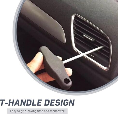 2 PCS Car Air Vent Panel Trim Removal Tools, 3.2" x 6.1" Instrument Cluster Removal Pulling Hooks Tool, Air Outlet Dashboard Removing Tool, Compatible with Volkswagen, Audi (Black) in Kuwait