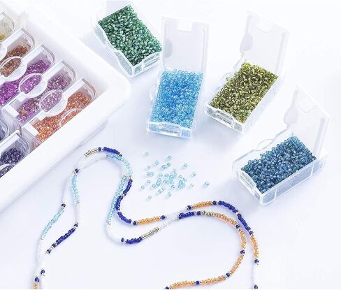 Elizabeth Ward Bead Storage Solutions Clear Plastic Storage Containers (5pc) – Medium – Organize Beads, Jewelry Making and Craft Supplies, Earrings and More – Securely Snaps Shut, 1-3/4" x 2" x 1-1/8" in Kuwait