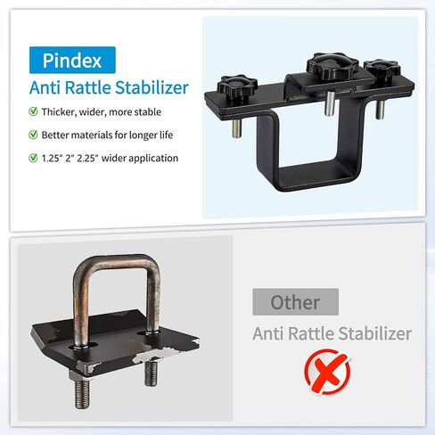 Pindex Heavy Duty Hitch Tightener Anti-Rattle Stabilizer Trailer Hitches Aligner fit for 1.25" 2" 2.5" Trailer Hitches , Weatherproof Protective Anti-Rust Reduce Movement On Clamp for Bike Rack in Kuwait