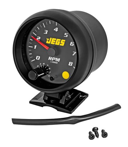 JEGS 41305 3 3/4 بوصة. مقياس سرعة الدوران بقاعدة، 0-8,000 دورة في الدقيقة - وجه أسود in Kuwait