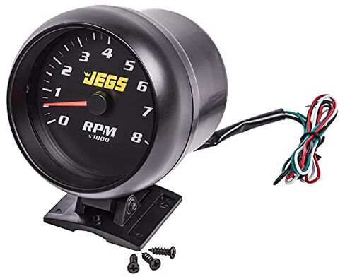 JEGS 41305 3 3/4 بوصة. مقياس سرعة الدوران بقاعدة، 0-8,000 دورة في الدقيقة - وجه أسود in Kuwait