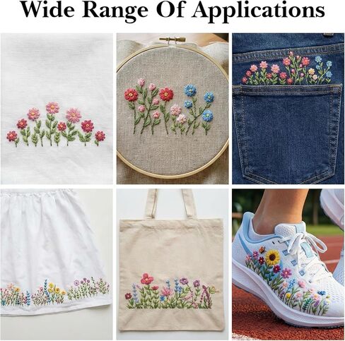 25Pcs Water Soluble Embroidery Patterns Stick and Stitch Embroidery Paper with Wildflower Designs, Wash Away Transfer for Hand Sewing Beginners & Lovers in Kuwait