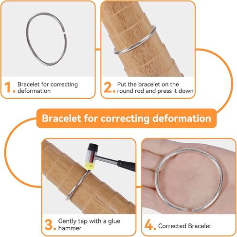 Cyrank Wooden Step Bracelet Mandrel, Ring Sizer Measuring Tool Oval Sizing Wrapping Tool Jewelry Ring Sizer Mandrel for Jewelry Finger Ring Making in Kuwait